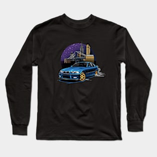 M3 E36 Illustration New York City Night Skyline Long Sleeve T-Shirt